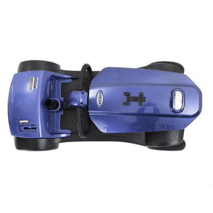 Mobility Scooter 4-Wheel Metal Blue 16 Mile USB 360 Swivel Seat Anti-Tip