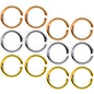 14G 5/16 Steel Mixed Gold Tone Seamless Cartilage Ring Set of 12