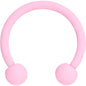 16G 3/8 Perfectly Pink Matte Horseshoe Circular Barbell