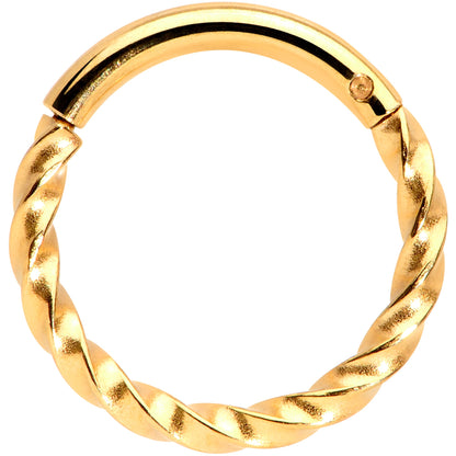 16G 5/16 Gold Tone Twisted Elegance Cartilage Clicker