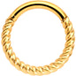 14G 3/8 Gold Tone Twisted Elegance Septum Clicker