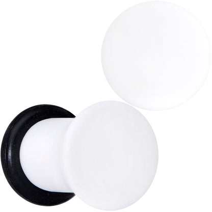 Wonderful White Matte Acrylic Single Flare Plug Set