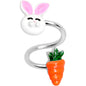 Happy Easter Bunny Carrot Spiral Twister Belly Ring