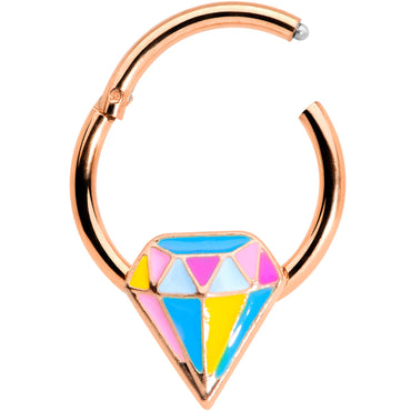 16G 3/8 Rose Gold Tone Geologist Prize Hinged Segment Ring