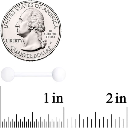 White Matte Barbell Tongue Ring