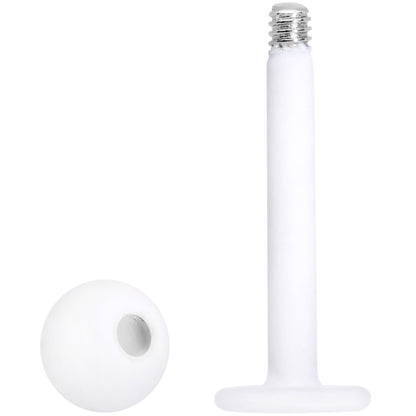 16G 5/16 White Acrylic Matte Labret Monroe Tragus