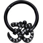 16G 3/8 Clear CZ Gem Black Amazing Om Hinged Segment Ring