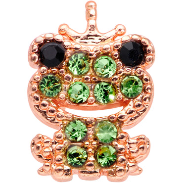 16G 5/16 Green Gem Rose Gold Tone Royal Frog Labret Monroe Tragus