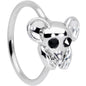 20G 5/16 Black Gem Mysterious Mouse Nose Hoop