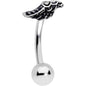 16G 5/16 Single Angels Wing Curved Eyebrow Ring