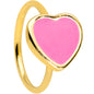 20G 5/16 Gold Tone Pink Heart Nose Hoop