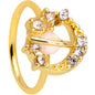20G 5/16 Clear Gem Gold Tone Saturn Moon Nose Hoop