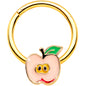 16G 3/8 Gold Tone Sweet Apple Hinged Segment Ring