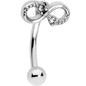 16G 5/16 Clear Gem Infinity Curved Eyebrow Ring