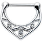 16G 5/16 Clear Gem Classic Geometric Cartilage Clicker