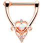 16G 5/16 White Synth Opal Rose Gold Tone Scroll Cartilage Clicker