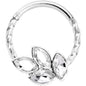 16G 3/8 Clear Gem Oval Quartet Twisted Cartilage Clicker