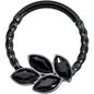 16G 3/8 Black Gem Black Oval Quartet Twisted Cartilage Clicker