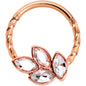 16G 3/8 Clear Gem Rose Gold Tone Oval Twisted Cartilage Clicker