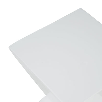 MGO X Design Side Table, White, Indoor Outdoor, 18 in H, 12.5 in Square Base