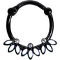 16G 3/8 Clear Gem Black White Leaves Cartilage Clicker