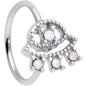 20G 5/16 White Faux Opal UFO Nose Hoop