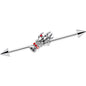 14G Red Gem Skeleton Hand Halloween Industrial Barbell 38mm