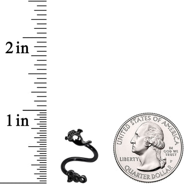 Black Wailing Ghost Boo Halloween Spiral Twister Belly Ring