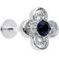 16G 5/16 Blue Gem Stylized Deco Cross Labret Monroe Tragus