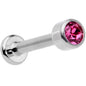 16G 5/16 Pink Gem Grade 23 Titanium Internally Threaded Labret