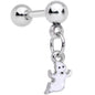 16G 1/4 Clear Gem Happy Ghost Halloween Dangle Cartilage Earring