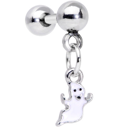 16G 1/4 Clear Gem Happy Ghost Halloween Dangle Cartilage Earring