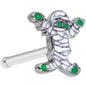 20G 5/16 Green Mummy Halloween Nose Bone