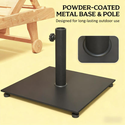 Patio Umbrella Stand Base 17.7" Square Black Heavy Duty