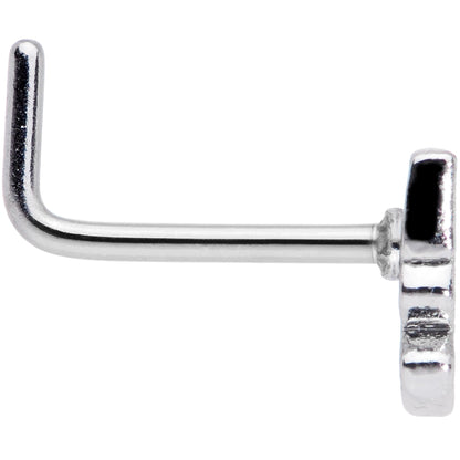 20G 7mm White Boo Halloween L Shaped Nose Ring