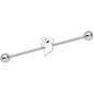 14G Happy Ghost Halloween Industrial Barbell 38mm