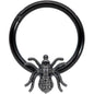 16G 3/8 Black Creepy Insect Halloween Hinged Segment Ring