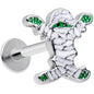 16G 5/16 Green Mummy Halloween Labret Monroe Tragus