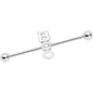 14G White Boo Halloween Industrial Barbell 38mm