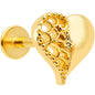 16G 5/16 Clear Gem Gold Hue Angel Wing Heart Labret Monroe Tragus