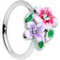 20G 5/16 Clear Gem Fanciful Flowers Nose Hoop