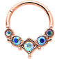 16G 3/8 Aurora Gem Rose Gold Tone Circles Hinged Segment Ring