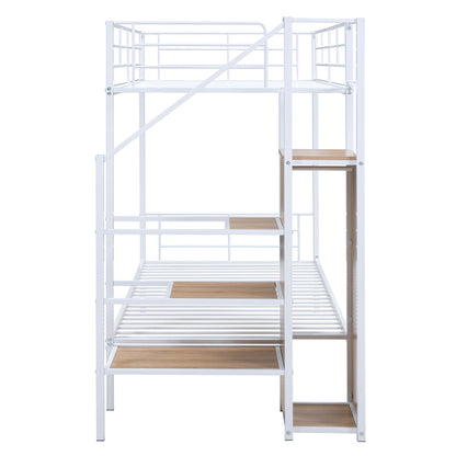 Bunk Bed With Lateral Storage Ladder And Wardrobe