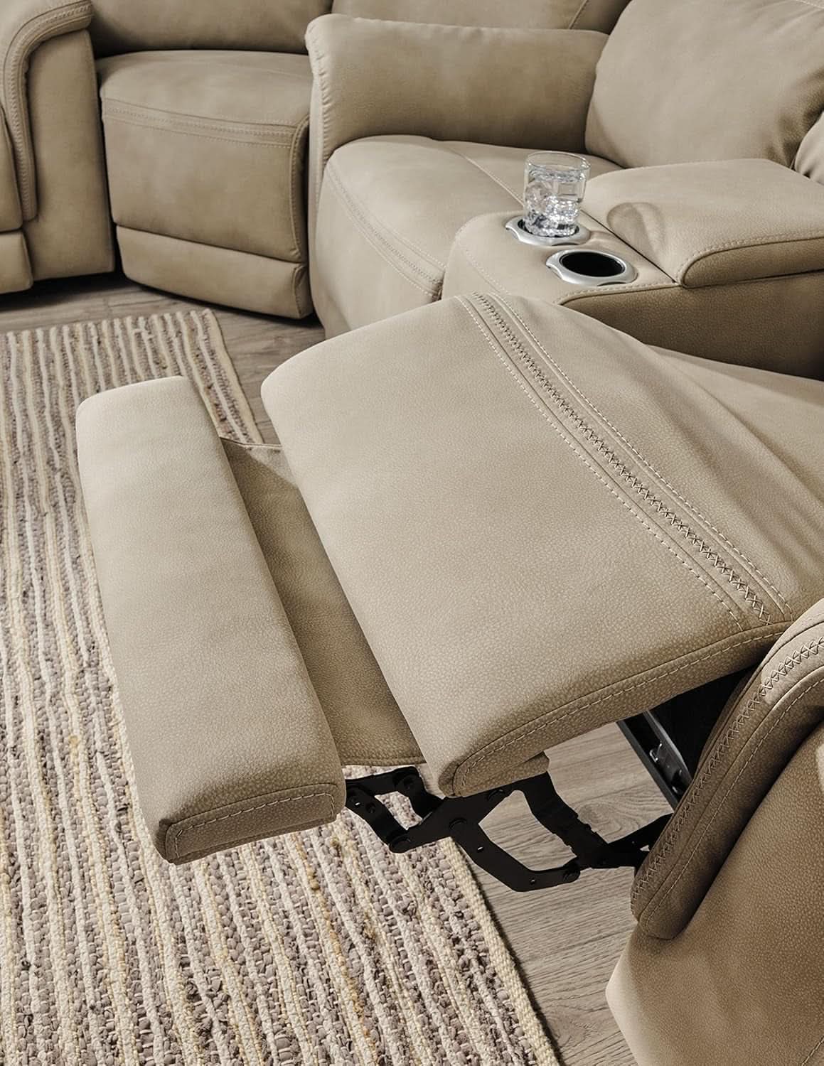Durapella Power Recliner With Adjustable Headrest Beige