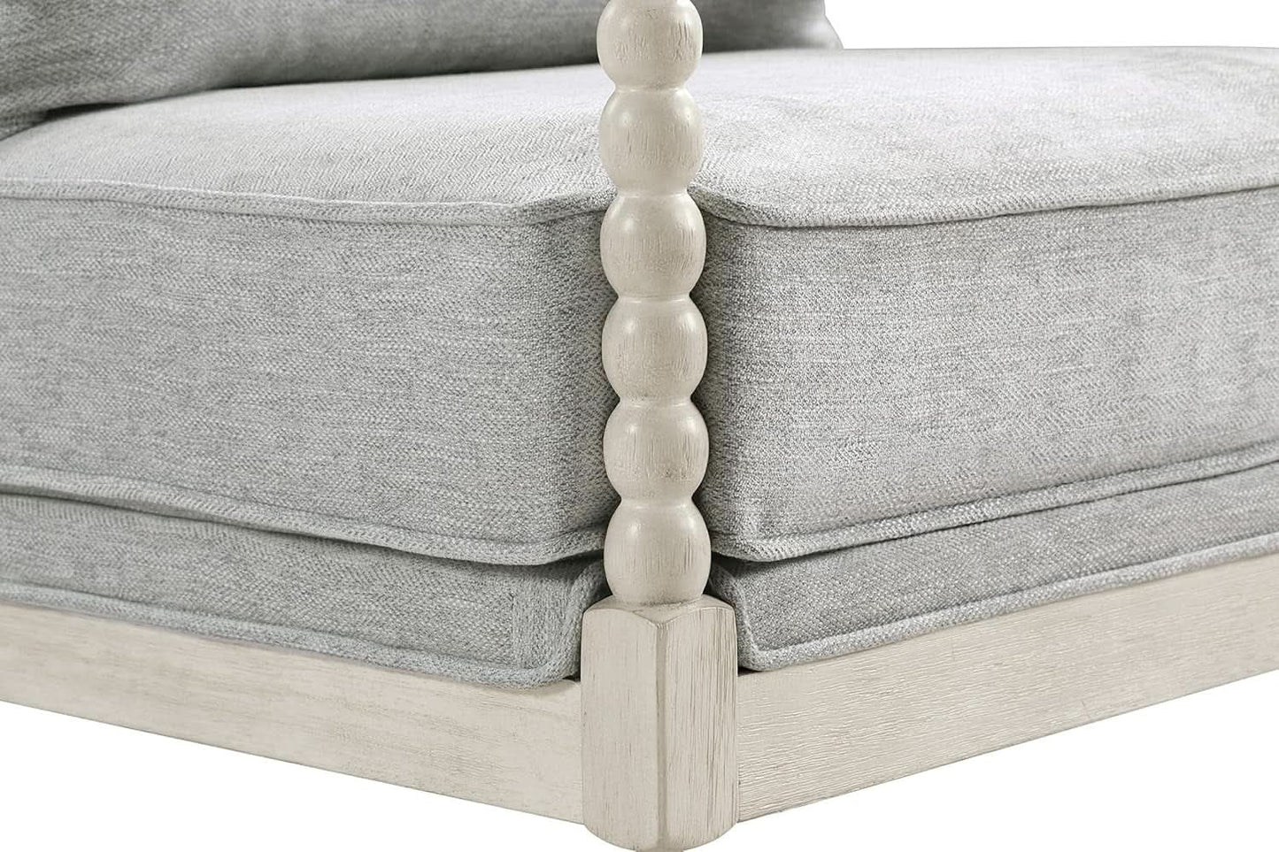 Spindle Accent Chair Smoke Grey Textured Upholstery