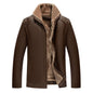 Men's Fur One-piece Leather Coat With Velvet