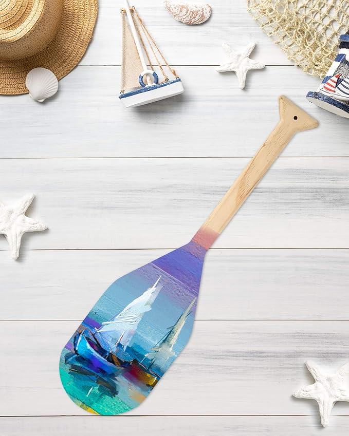 Pllieay 15 Inch Wooden Paddle, Unfinished Solid Pine Paddle with Oar Shape, Natural Color Wood Greek Paddle Craft, Great for Craft Lovers