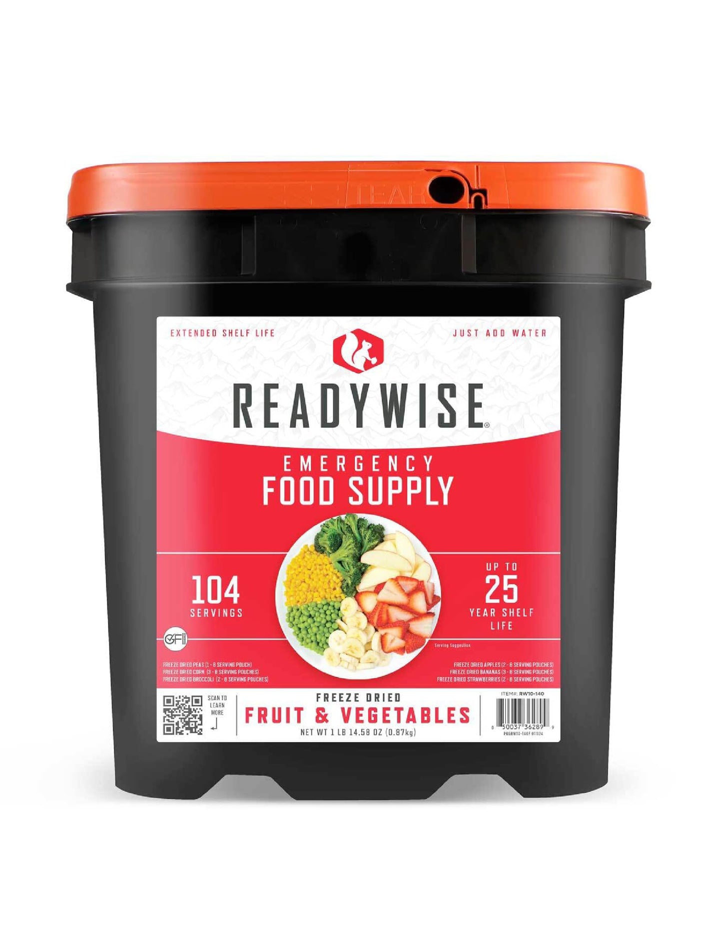 ReadyWise Emergency Food Supply - 132 Servings, Survival Bucket, Dehydrated & Freeze Dried Protein Meals, Camping Essentials, Ready to Eat Disaster Prepping Supplies,up to 25 Year Shelf Life