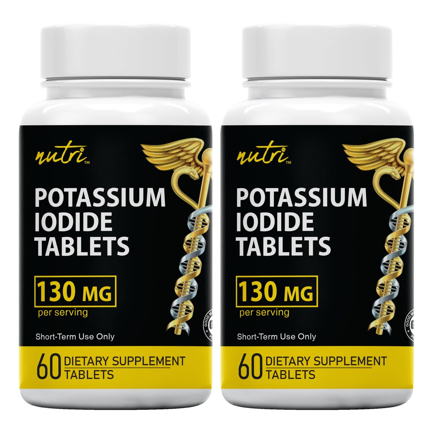Nature's Fusions Potassium Iodide Tablets, Pack of 5-130mg - 300 Tablets EXP 10/2032 - YODO Naciente - KI Pills - Yoduro de Potasio