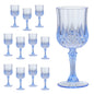 CALBODE Blue Plastic Wine Glasses Set of 12 7oz Unbreakable Reusable Dishwasher